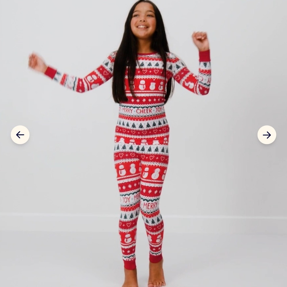 Little Sleepies Fair Isle Festive Holiday Pajamas Size 12/14